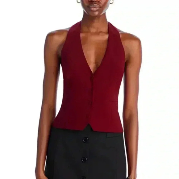 Aqua Jackets & Blazers - Aqua Halter Vest - 100% Exclusive Wine Color